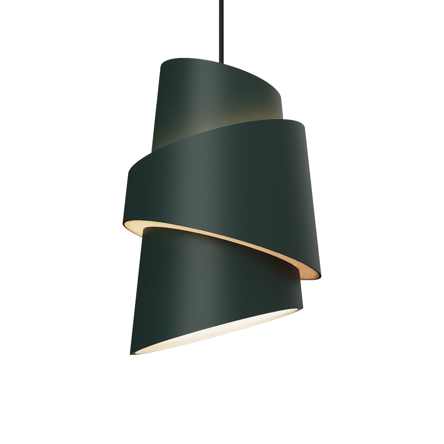 Croissant Pendant Light in Forest /Black.