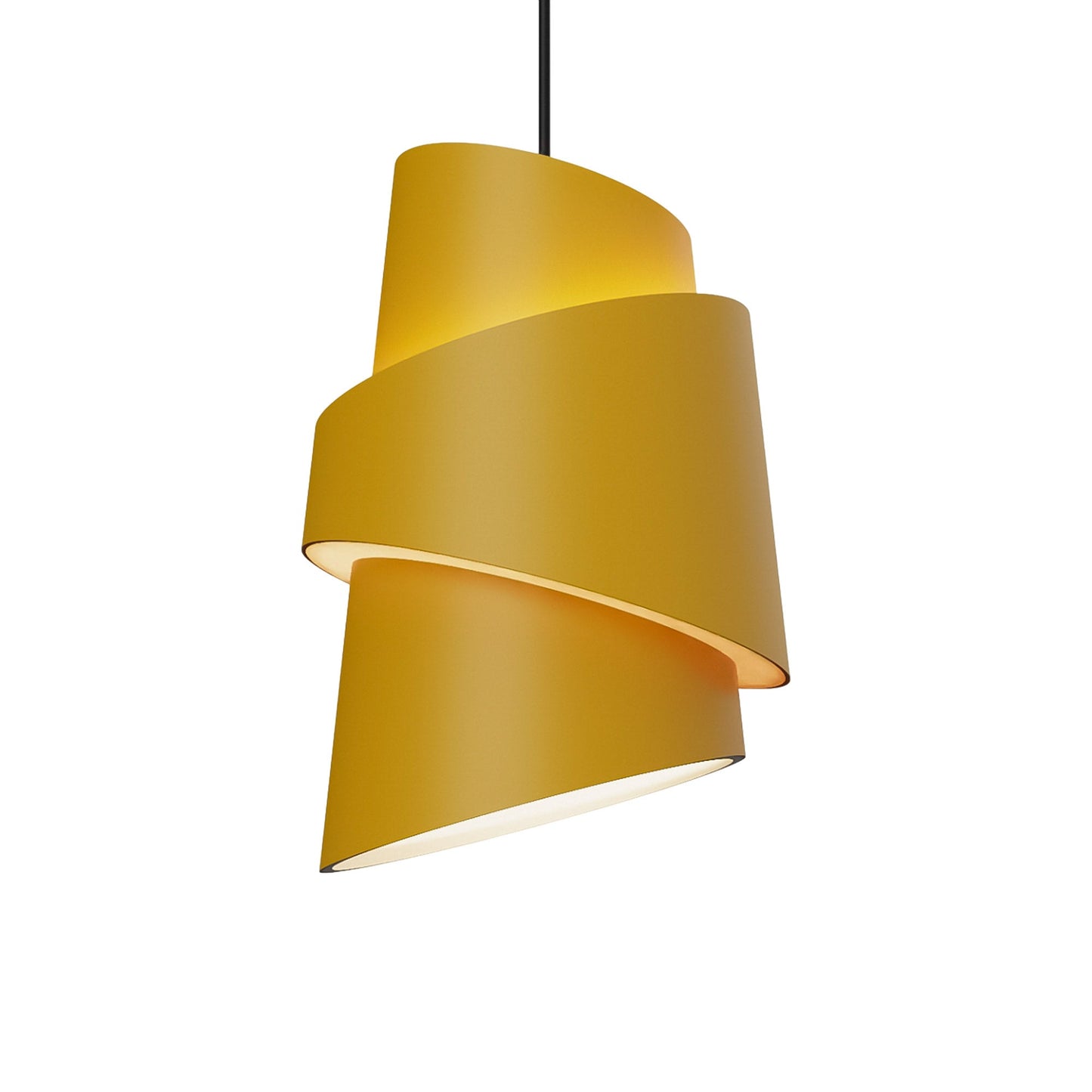 Croissant Pendant Light in Mustard/Black.