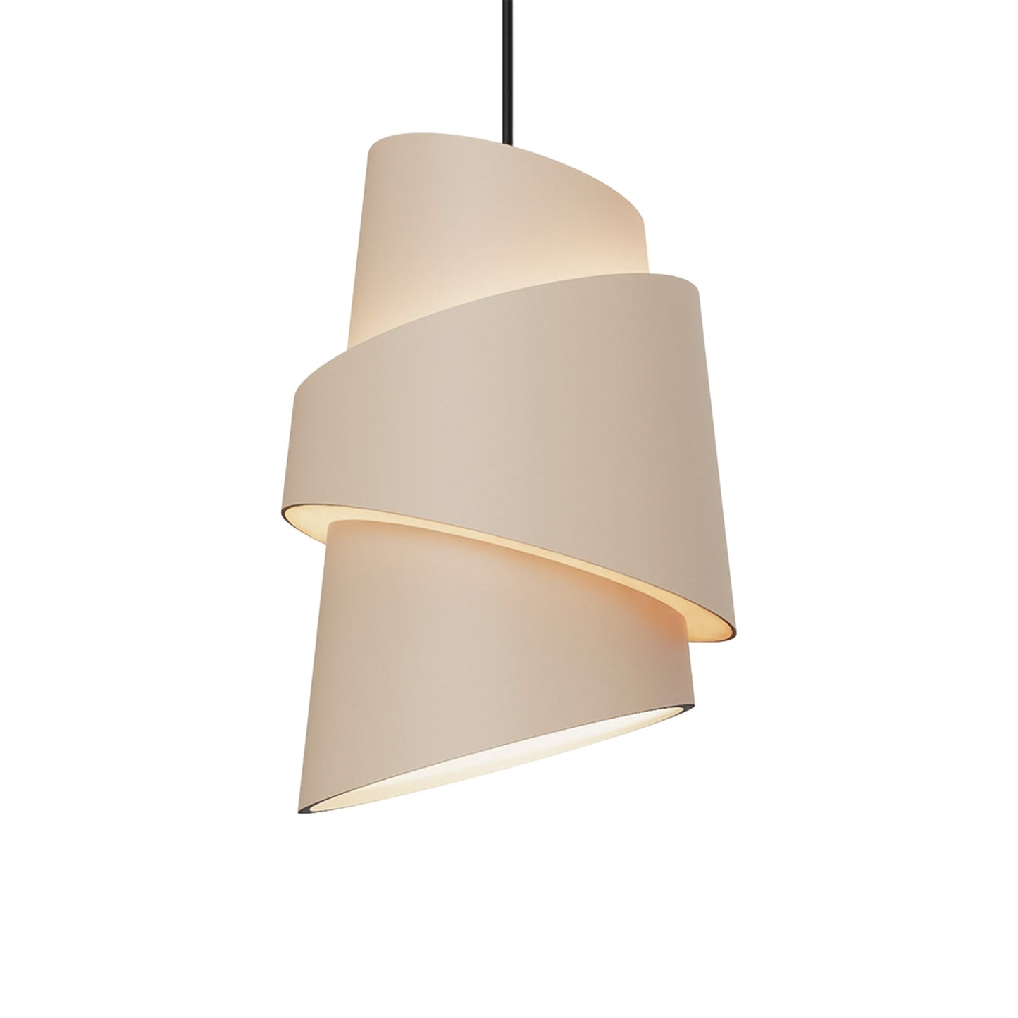 Croissant Pendant Light in Peach/Black.
