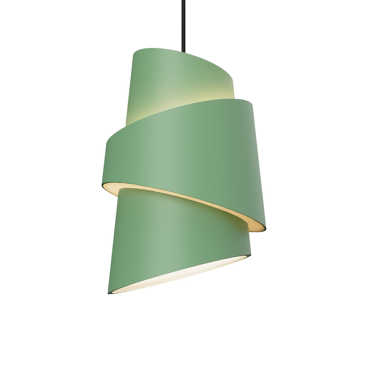 Croissant Pendant Light in Sage/Black.