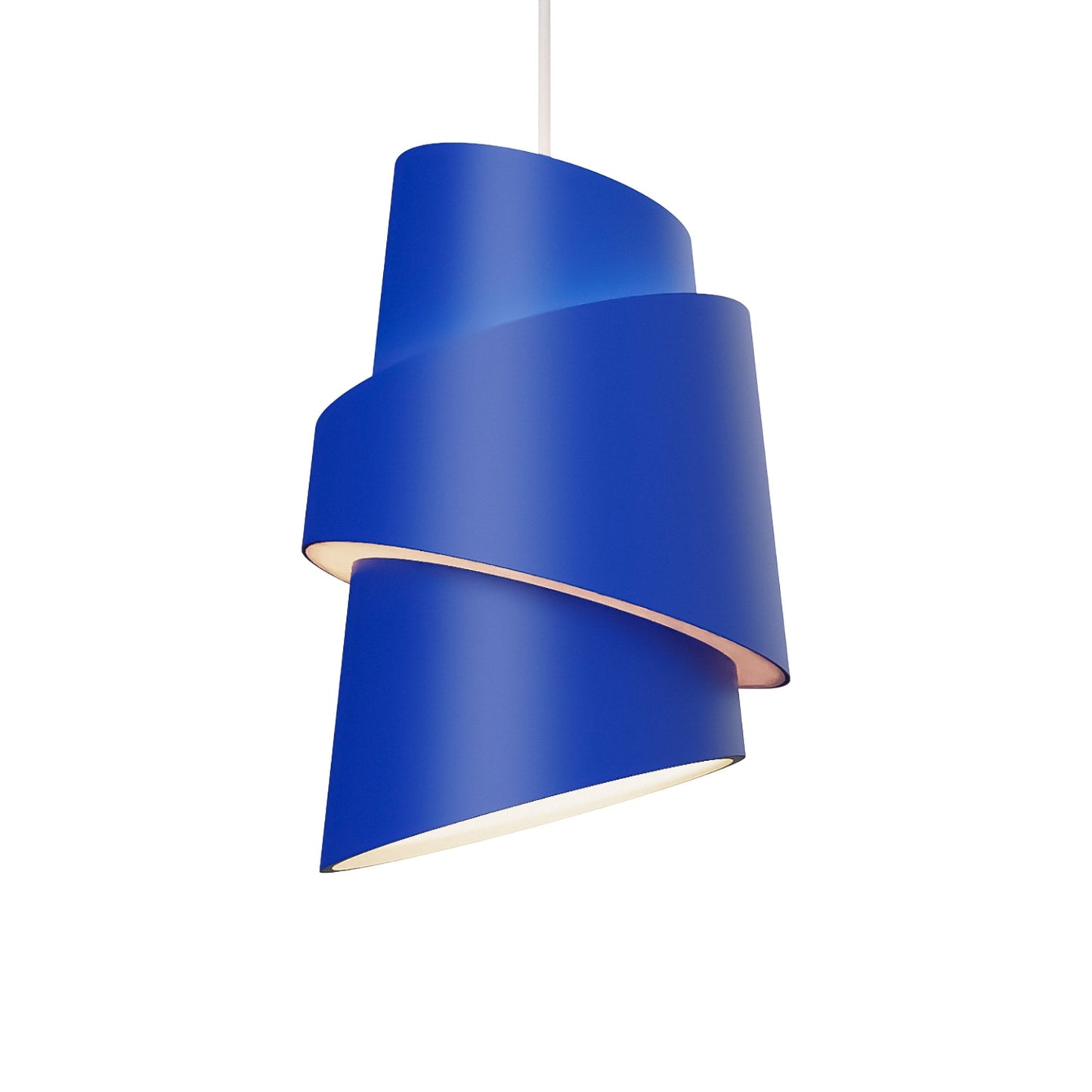 Croissant Pendant Light in Cobalt/White.