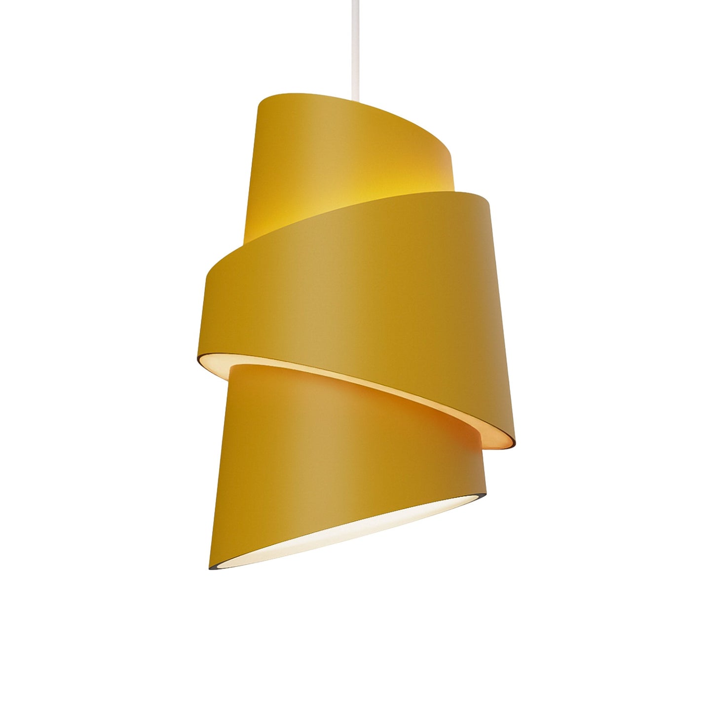 Croissant Pendant Light in Mustard/White.