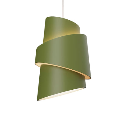 Croissant Pendant Light in Olive/White.