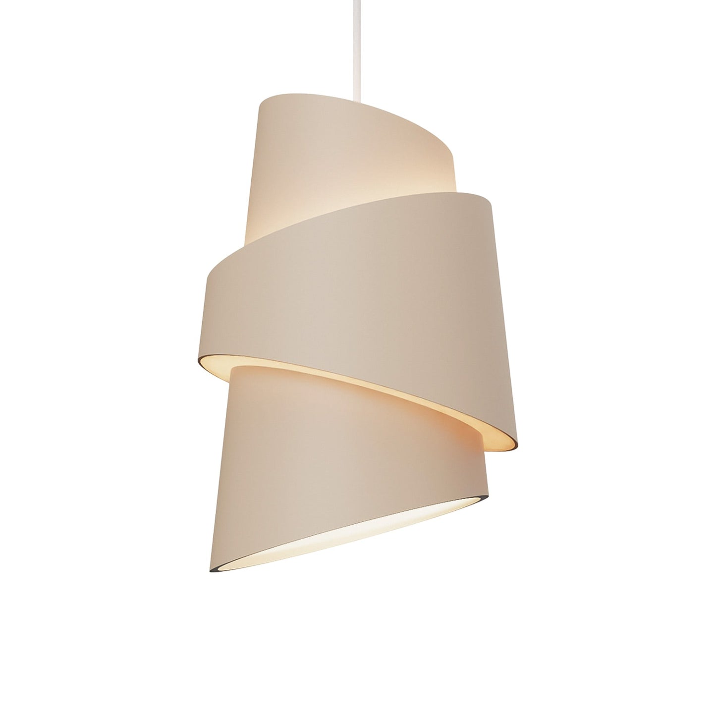Croissant Pendant Light in Peach/White.