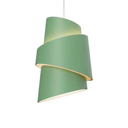 Croissant Pendant Light in Sage/White.