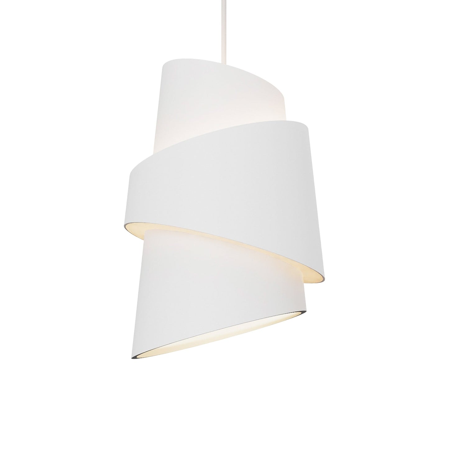 Croissant Pendant Light in Snow/White.