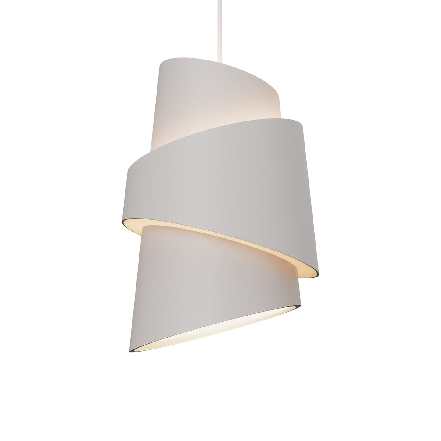 Croissant Pendant Light in Stone/White.