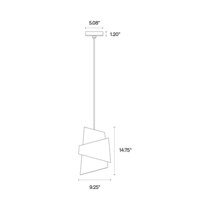 Croissant Pendant Light - line drawing.