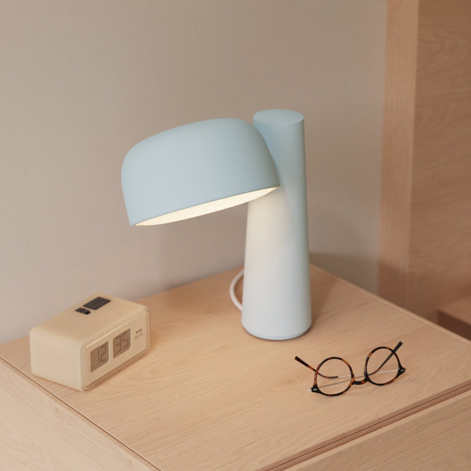 Gio Table Lamp in bedroom.