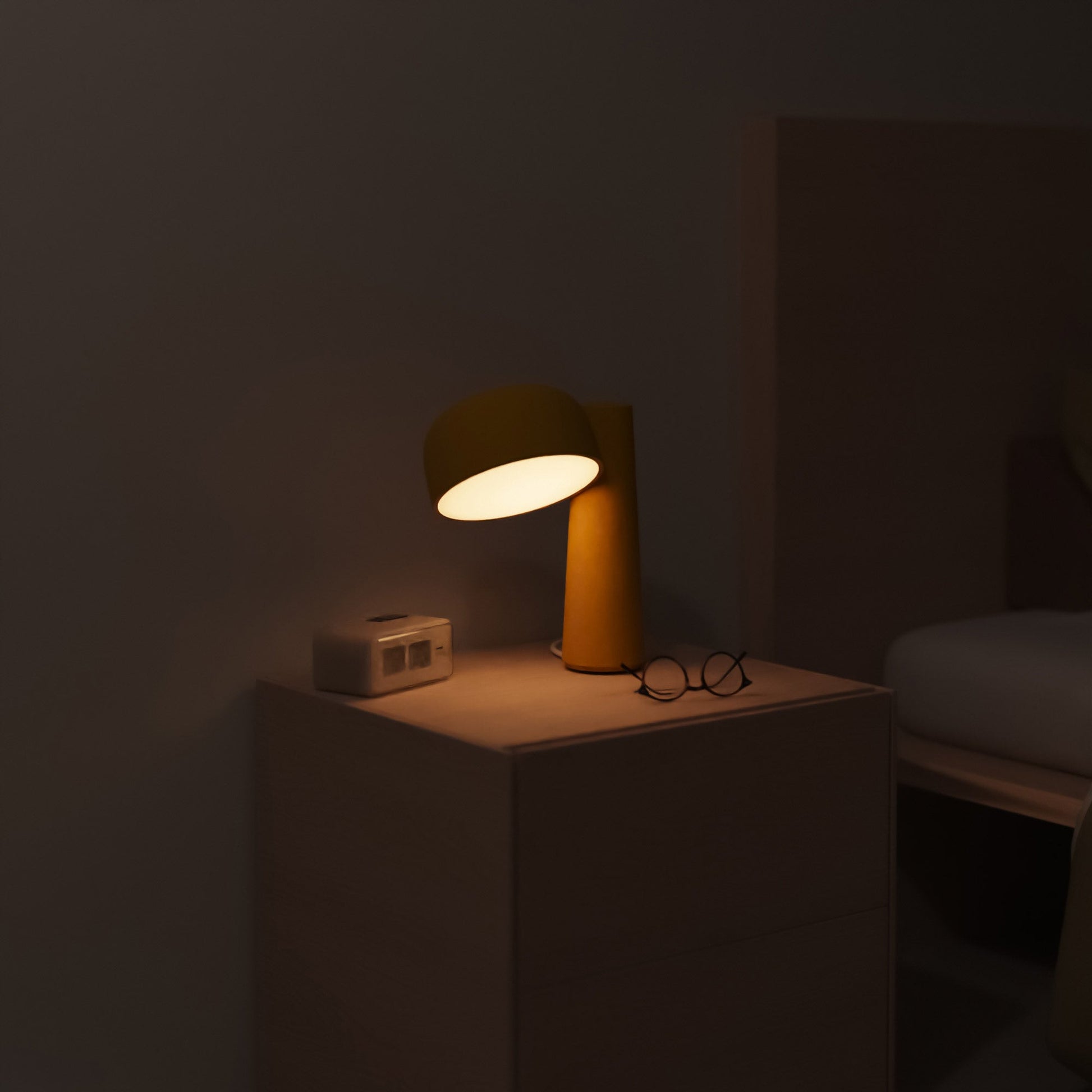 Gio Table Lamp in bedroom.