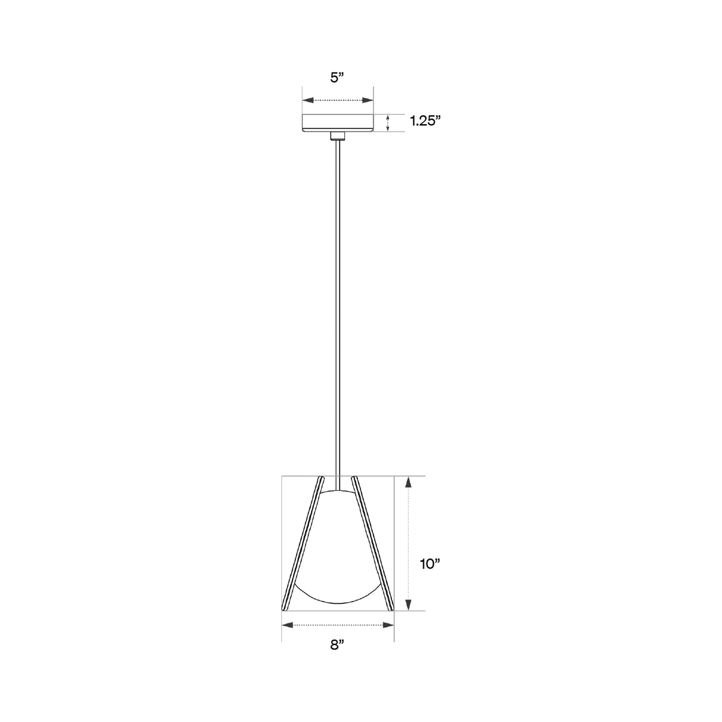 Pendulum Pendant 10268 Light - line drawing.