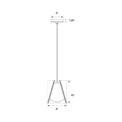 Pendulum Pendant 10268 Light - line drawing.