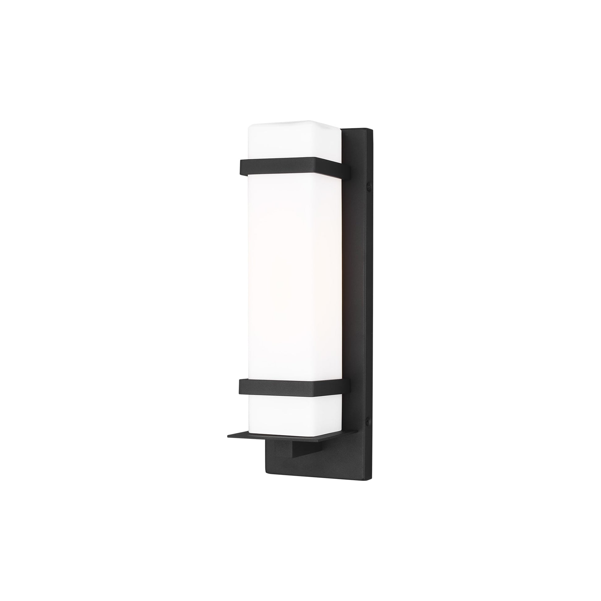 Alban Outdoor Square Wall Light in Black (Small).