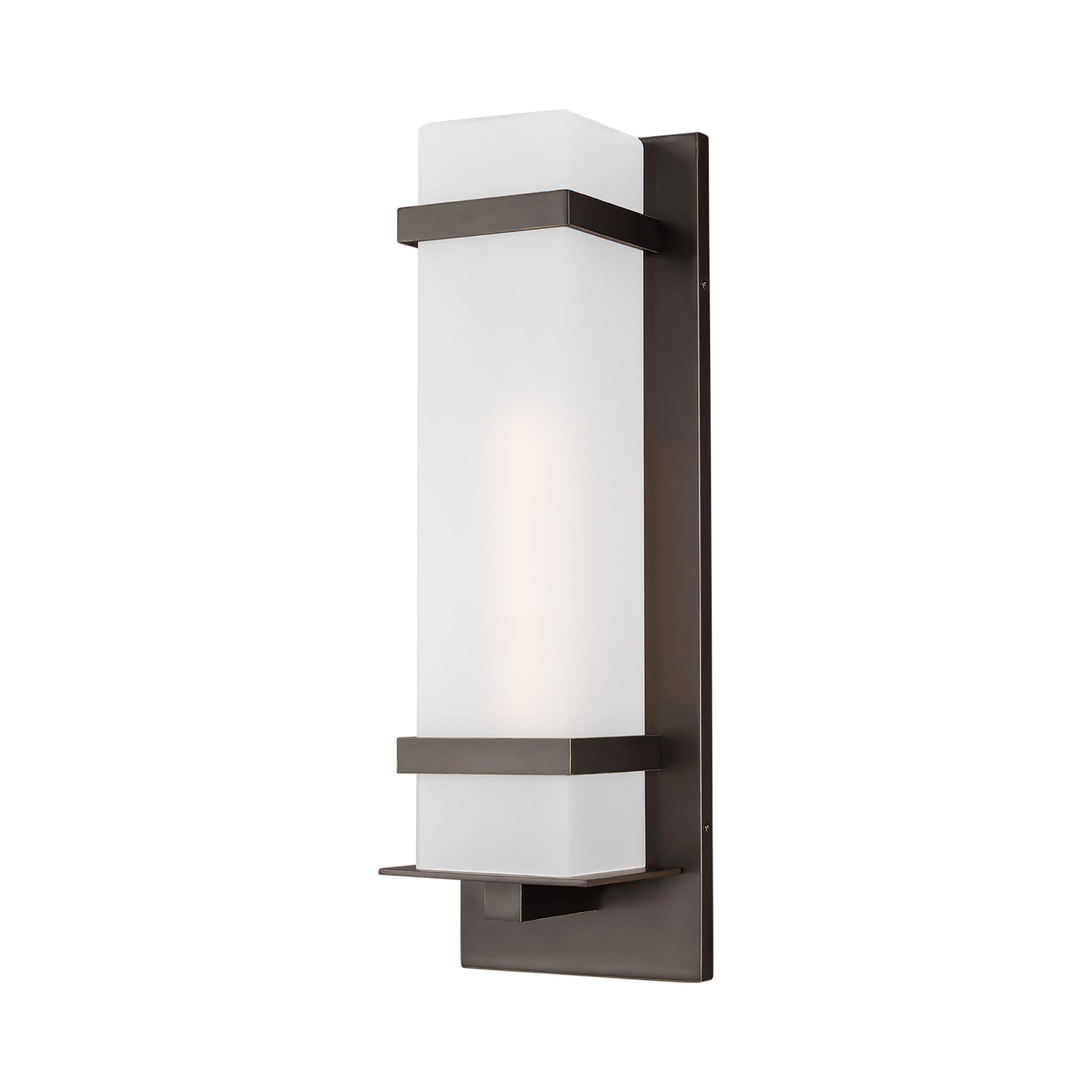 Alban Outdoor Square Wall Light in Antique Bronze (Large).