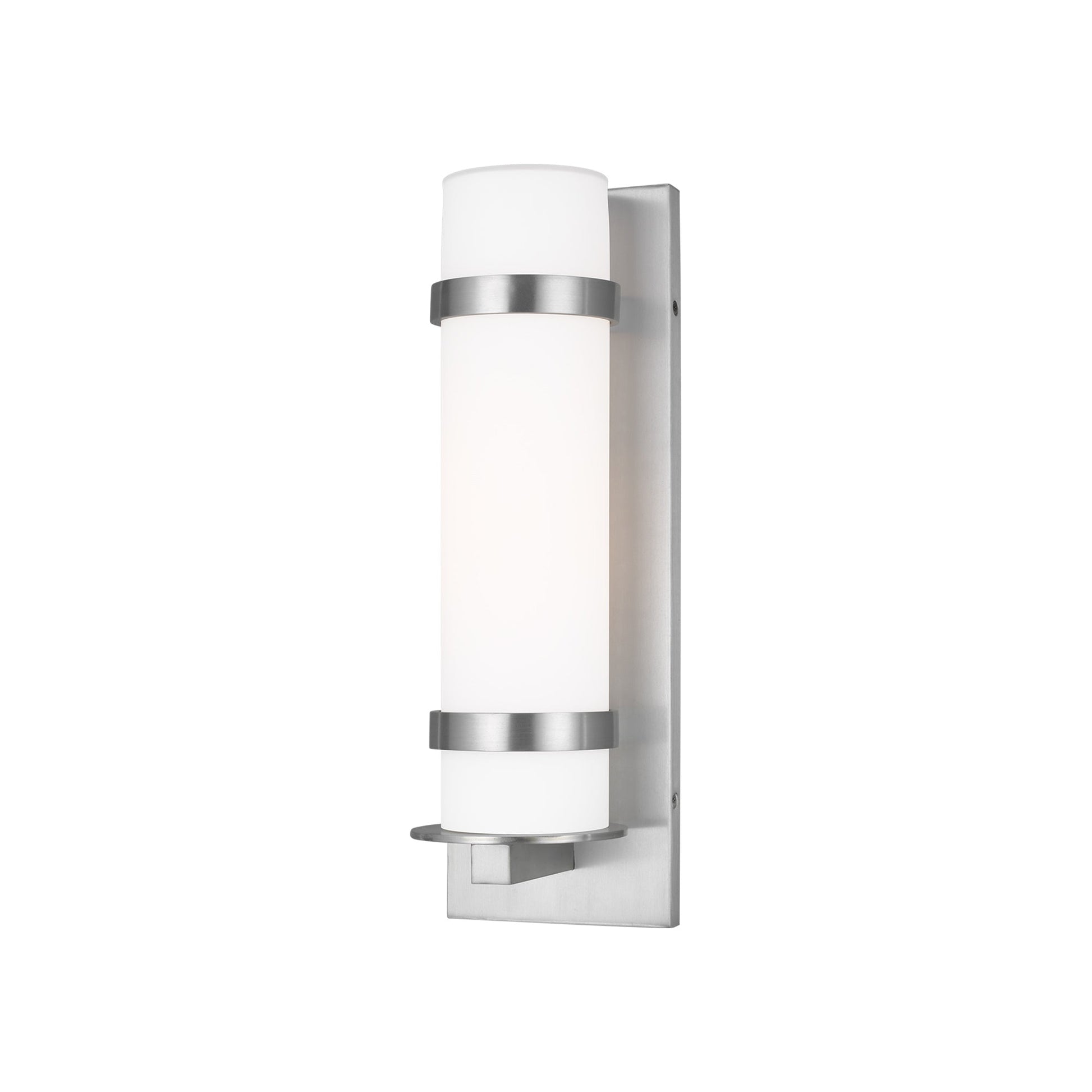 Alban Outdoor Wall Light in Satin Aluminum (Medium).