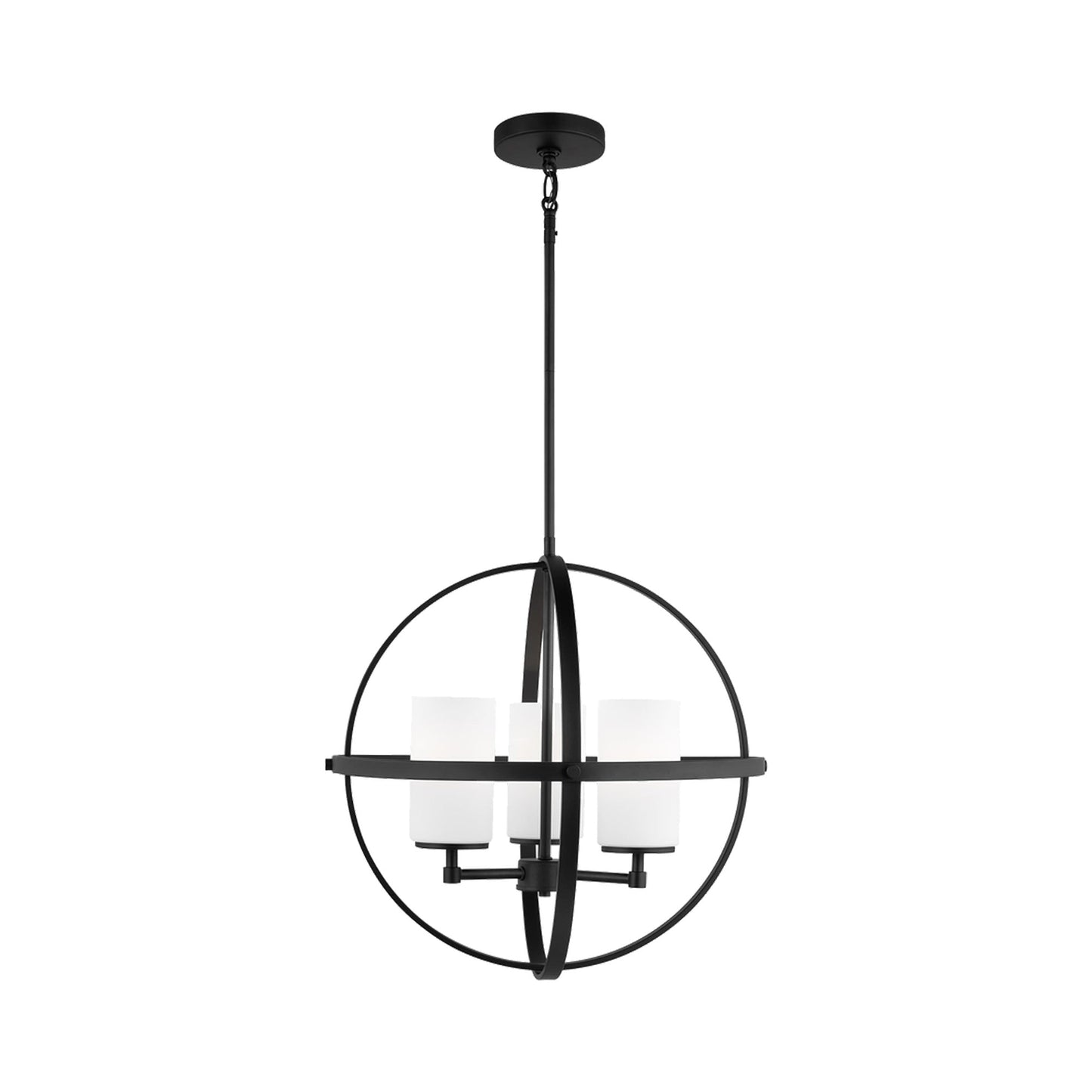 Alturas Chandelier in Midnight Black/Etched Glass (3-Light).