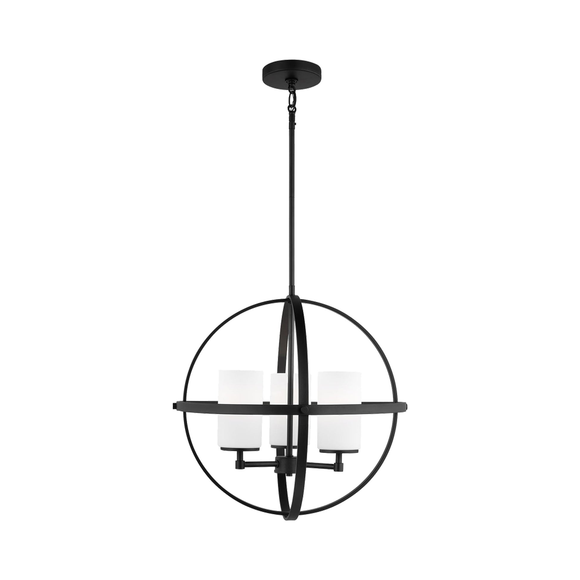 Alturas Chandelier in Midnight Black/Etched Glass (3-Light).