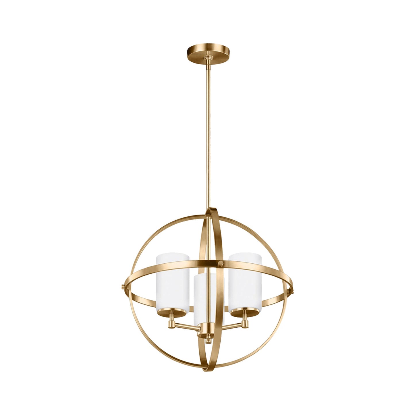 Alturas Chandelier in Satin Brass/Etched Glass (3-Light).