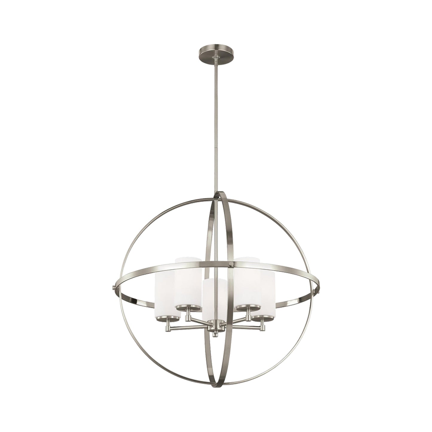 Alturas Chandelier in Brushed Nickel/Etched Glass (5-Light).