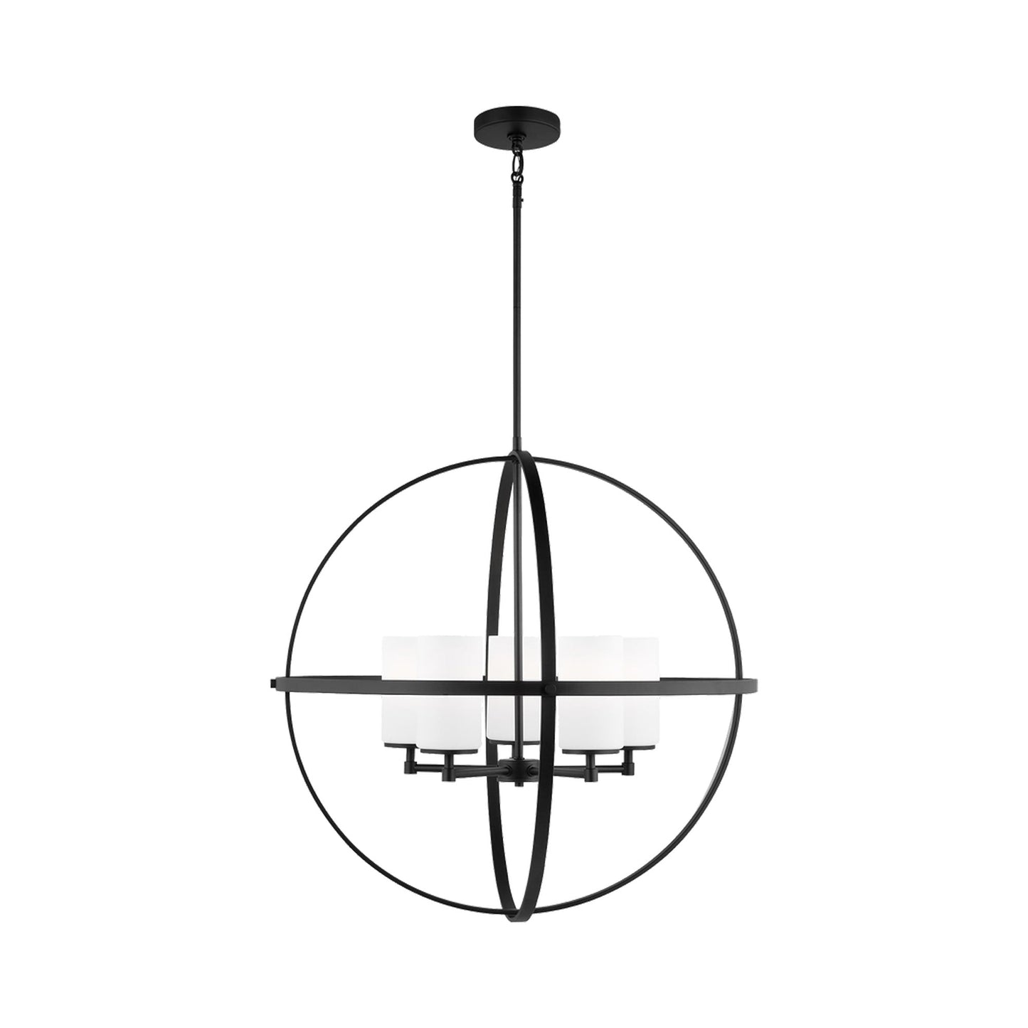 Alturas Chandelier in Midnight Black/Etched Glass (5-Light).