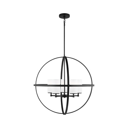 Alturas Chandelier in Midnight Black/Etched Glass (5-Light).