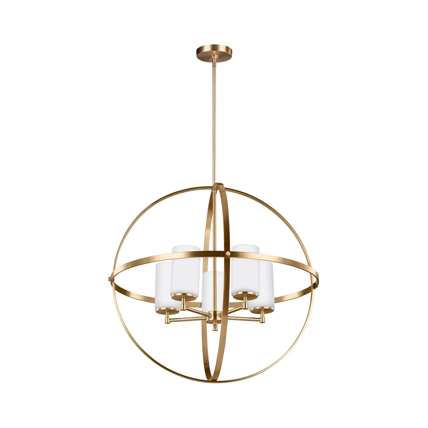 Alturas Chandelier in Satin Brass/Etched Glass (5-Light).