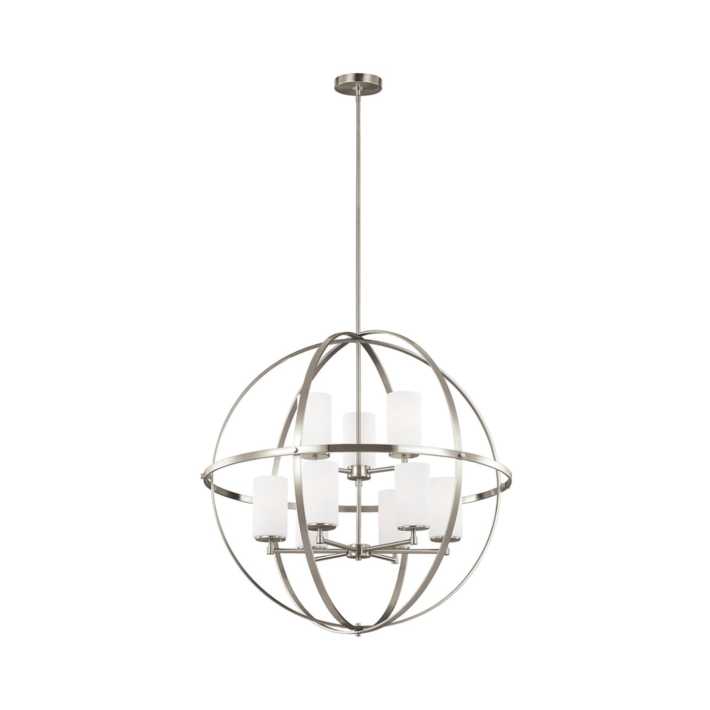 Alturas Chandelier in Brushed Nickel/Etched Glass (9-Light).