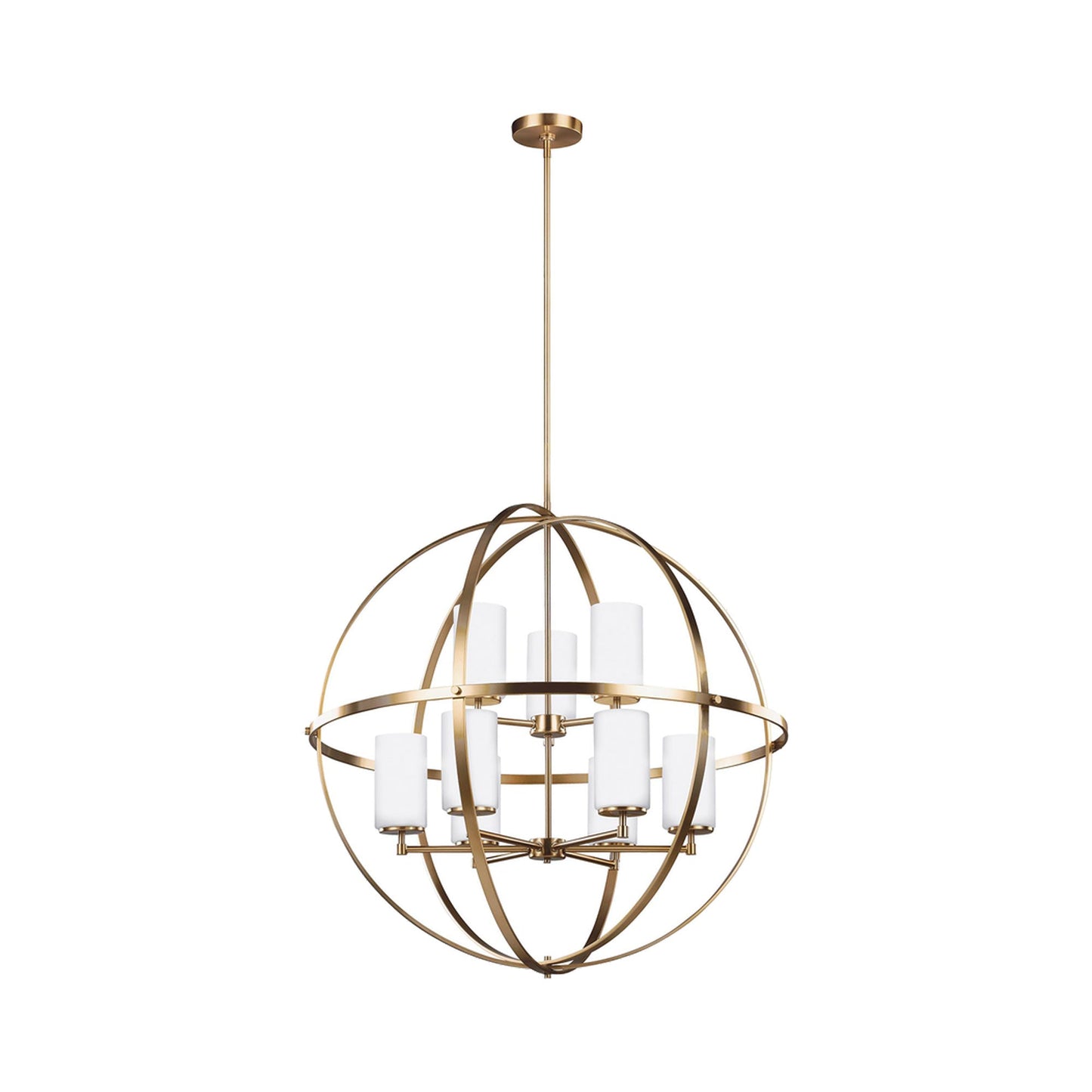 Alturas Chandelier in Satin Brass/Etched Glass (9-Light).