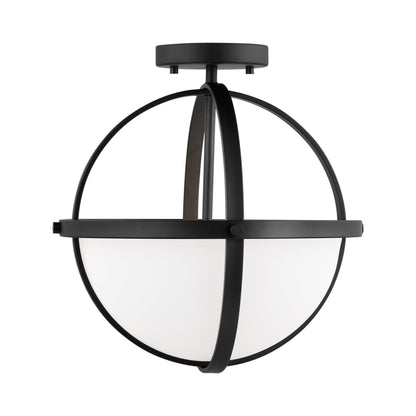 Alturas Semi-Flush Convertible Pendant Light in Midnight Black.