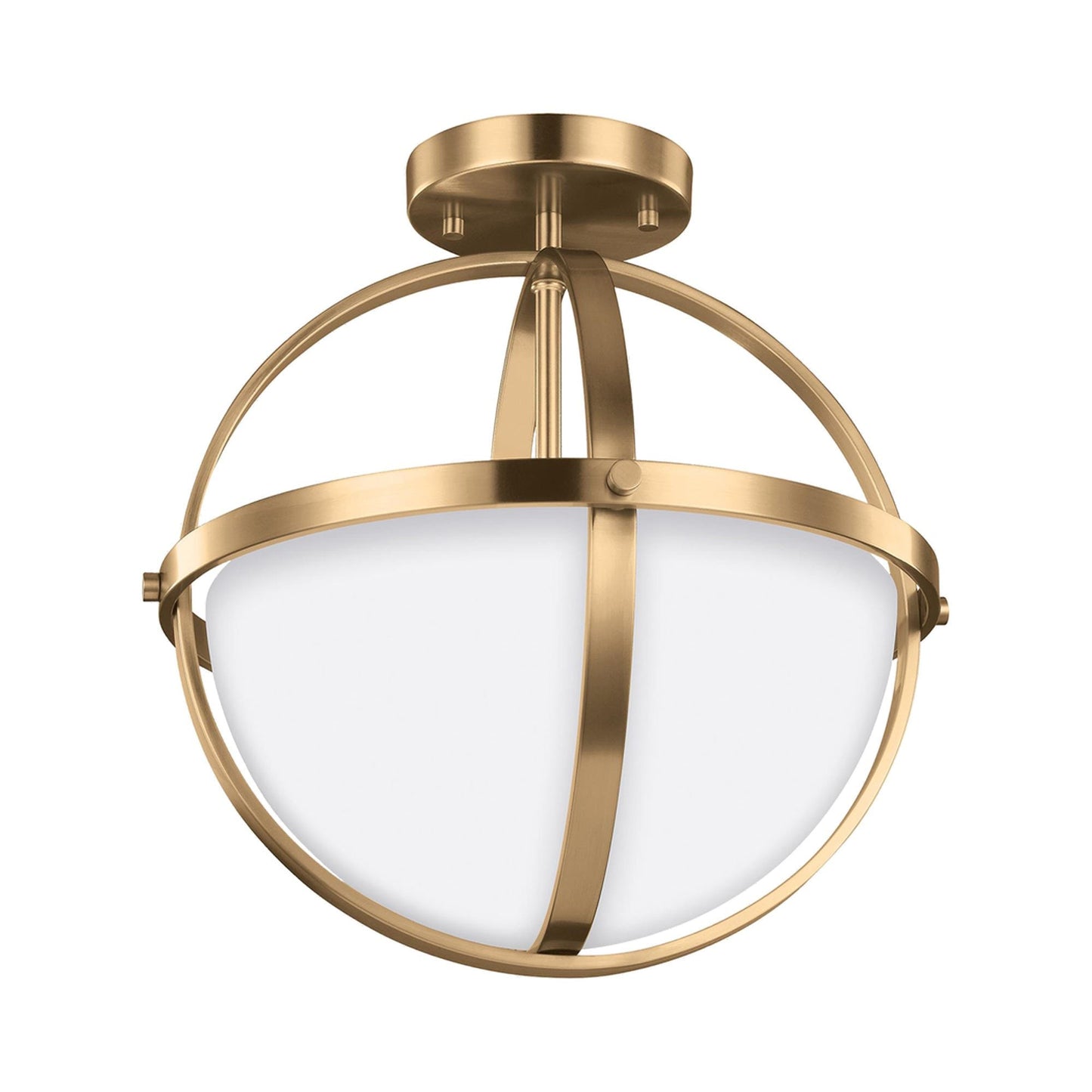 Alturas Semi-Flush Convertible Pendant Light in Satin Brass.