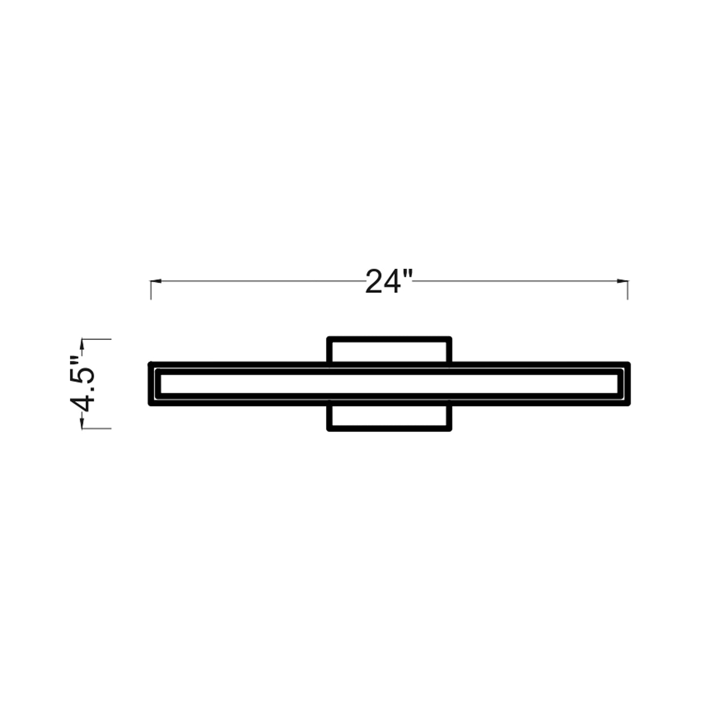 Aro LED Bath Vanity Light - line drawing.