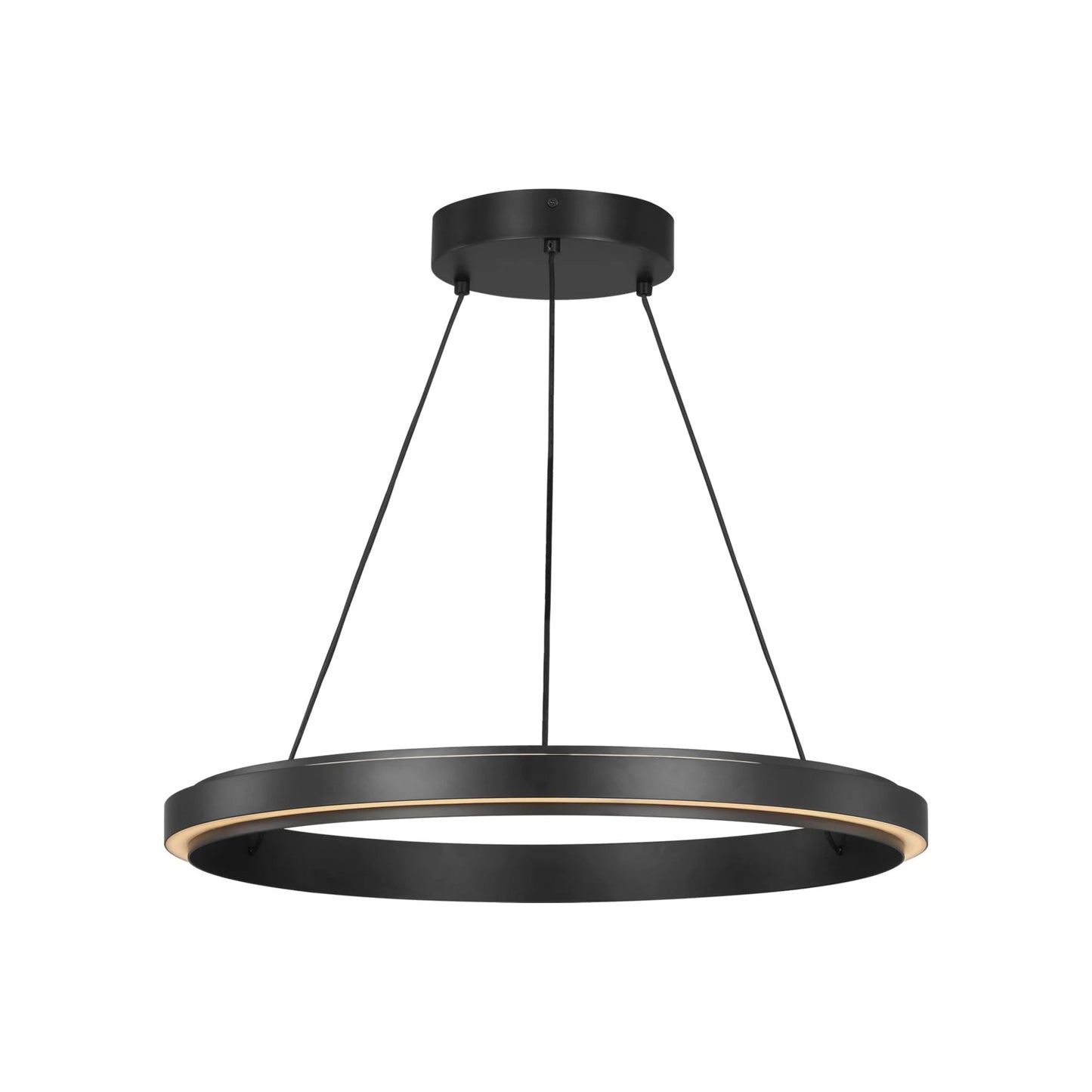 Aro LED Chandelier in Midnight Black (24-Inch).