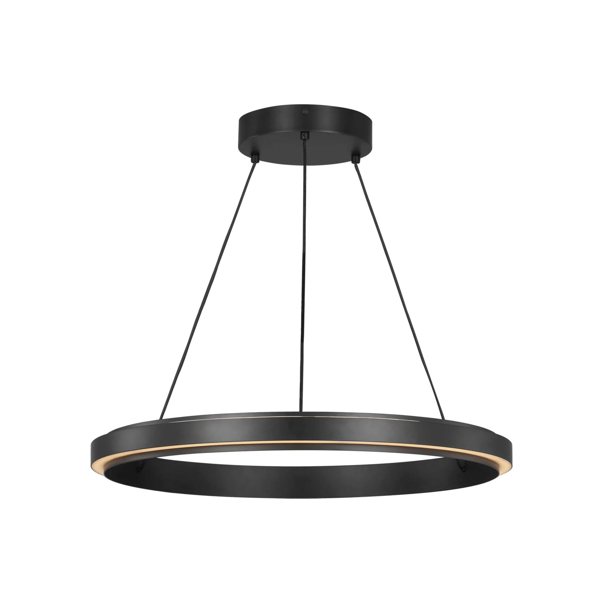 Aro LED Chandelier in Midnight Black (24-Inch).