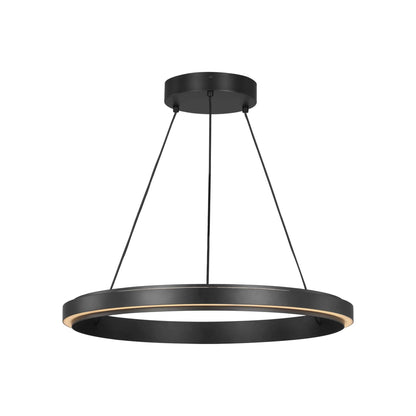 Aro LED Chandelier in Midnight Black (24-Inch).