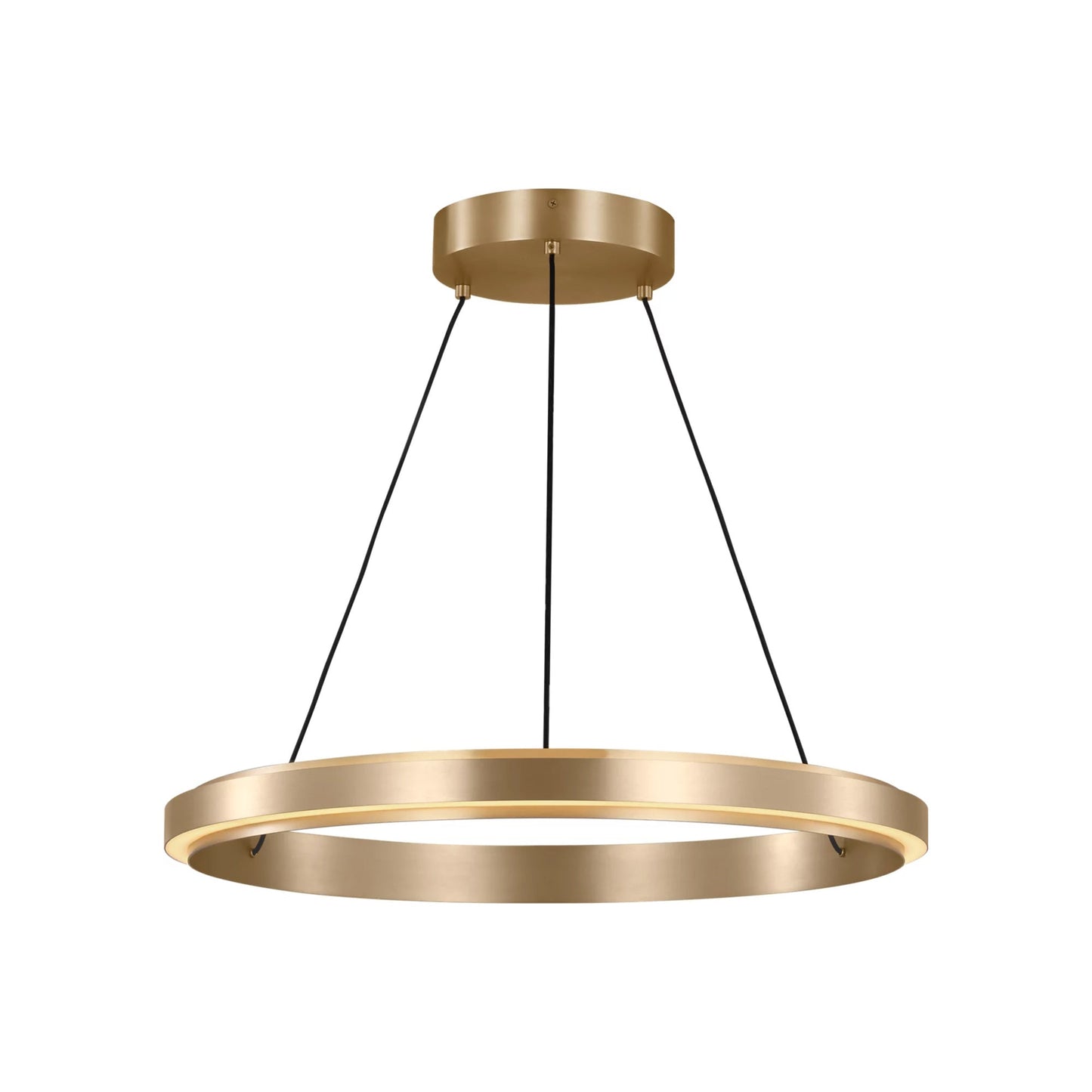 Aro LED Chandelier in Satin Brass (24-Inch).