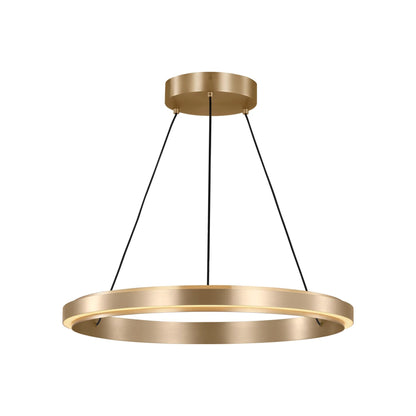 Aro LED Chandelier in Satin Brass (24-Inch).