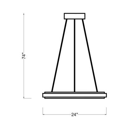 Aro LED Chandelier - line drawing.