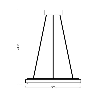 Aro LED Chandelier - line drawing.
