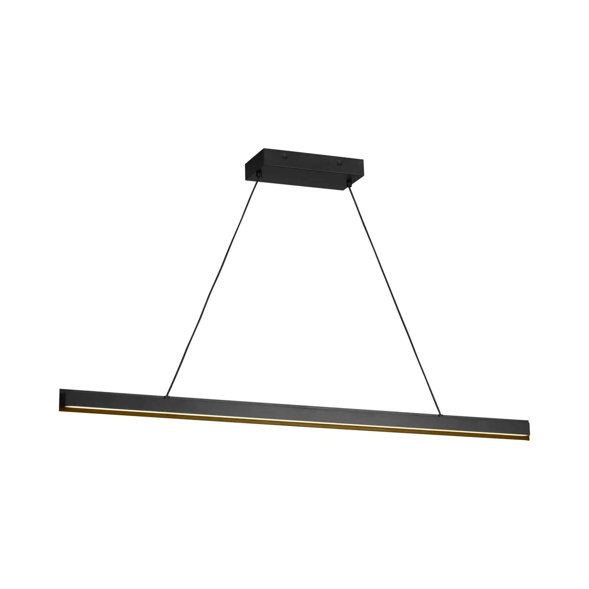 Aro Linear LED Chandelier in Midnight Black.