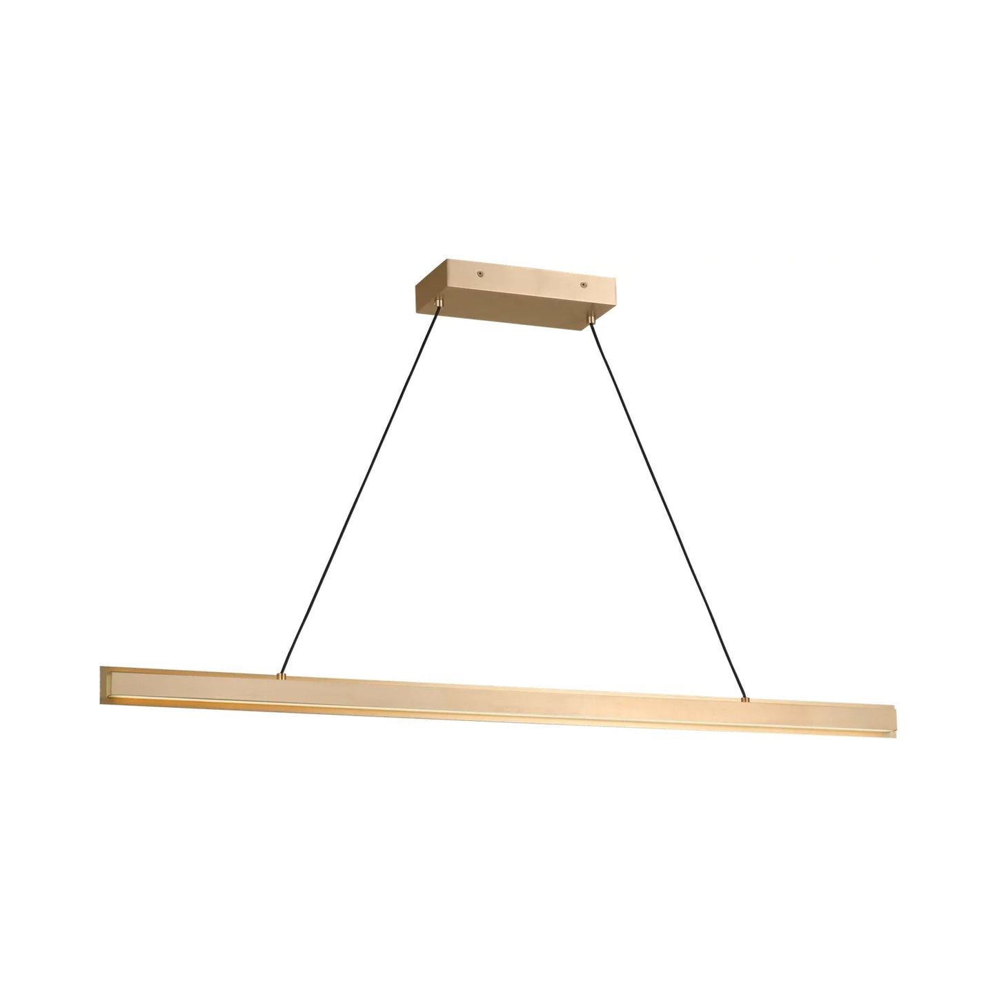 Aro Linear LED Chandelier in Satin Brass.