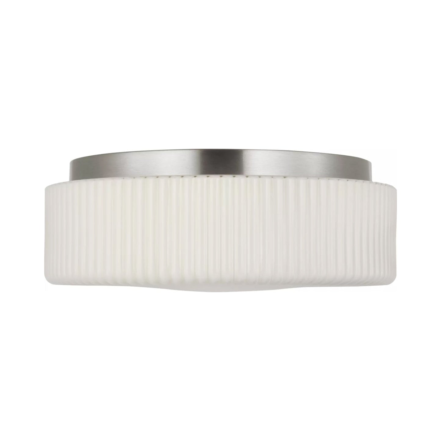 Axira Flush Mount Ceiling Light in Brushed Nickel.