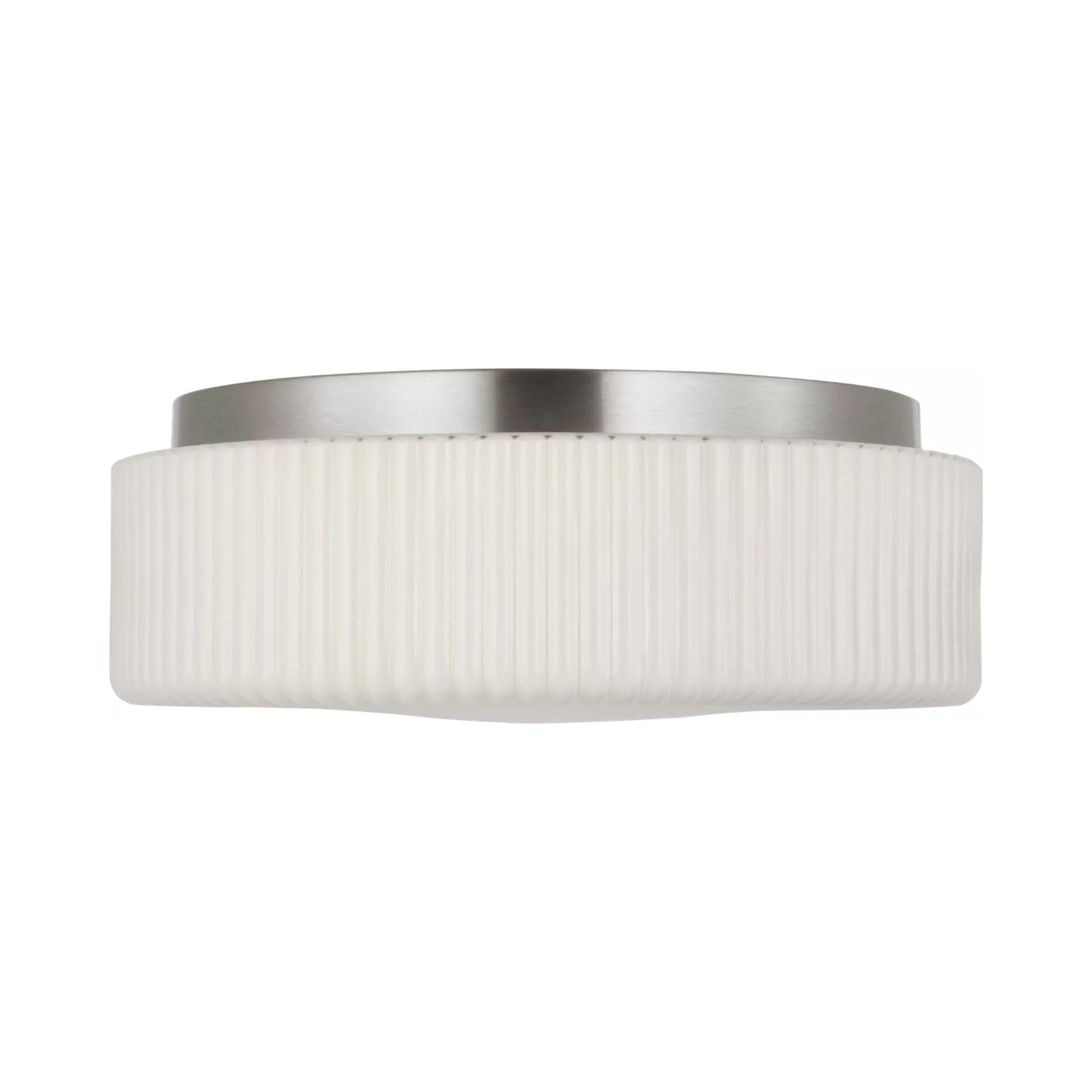 Axira Flush Mount Ceiling Light in Brushed Nickel.