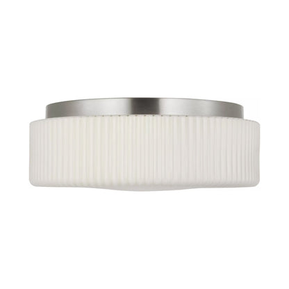 Axira Flush Mount Ceiling Light in Brushed Nickel.
