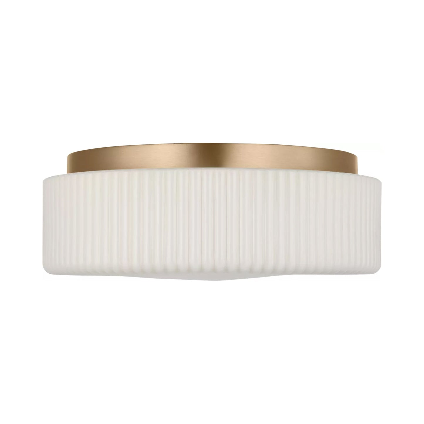 Axira Flush Mount Ceiling Light in Satin Brass.