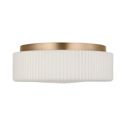 Axira Flush Mount Ceiling Light in Satin Brass.