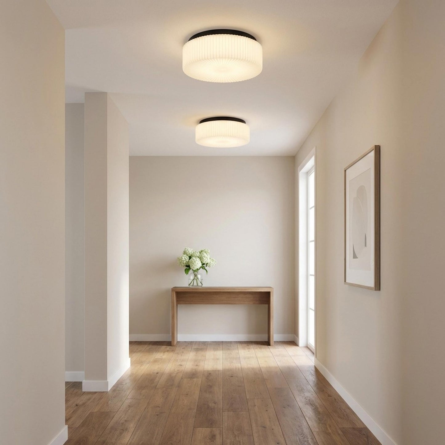 Axira Flush Mount Ceiling Light in living room.