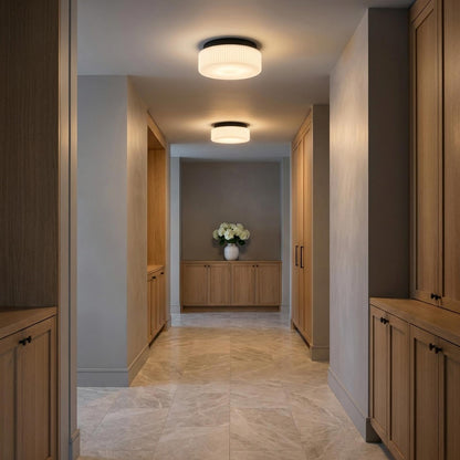 Axira Flush Mount Ceiling Light in dining room.