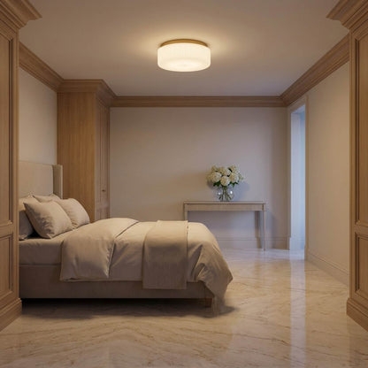 Axira Flush Mount Ceiling Light in bedroom.