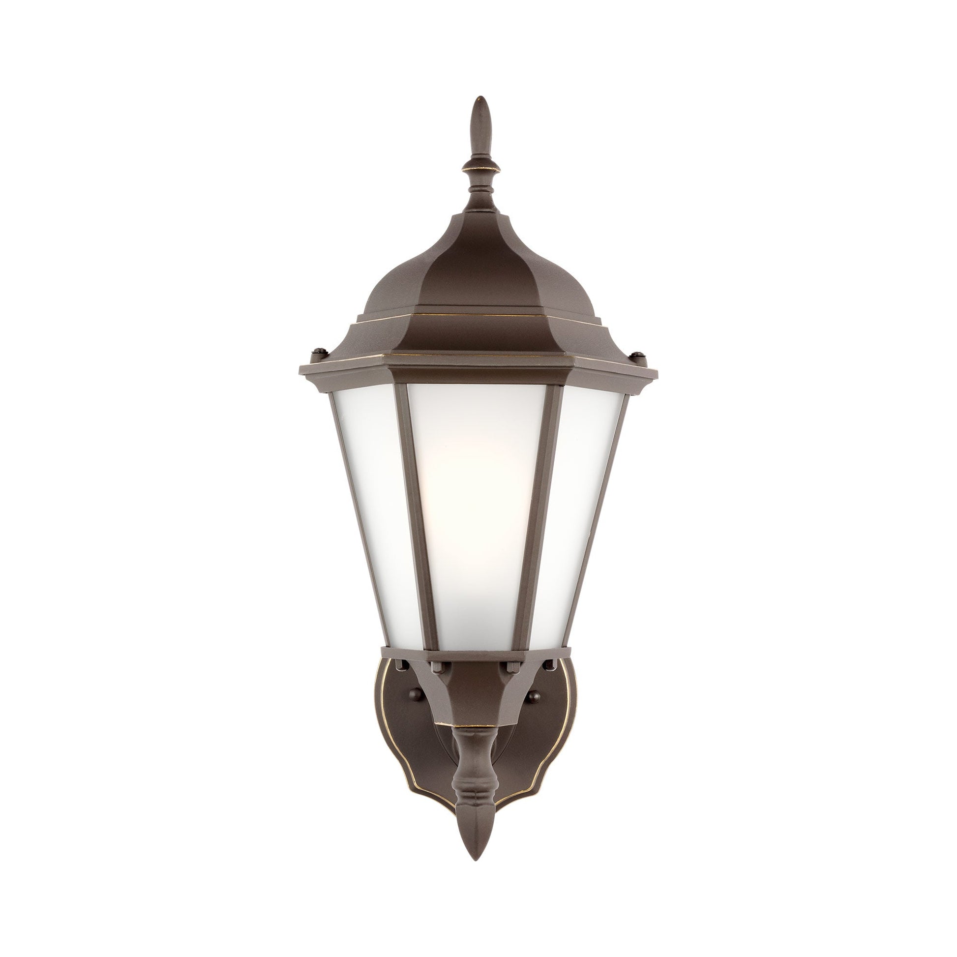 Bakersville Outdoor Glass Wall Light in Antique Bronze (Satin Etched ).
