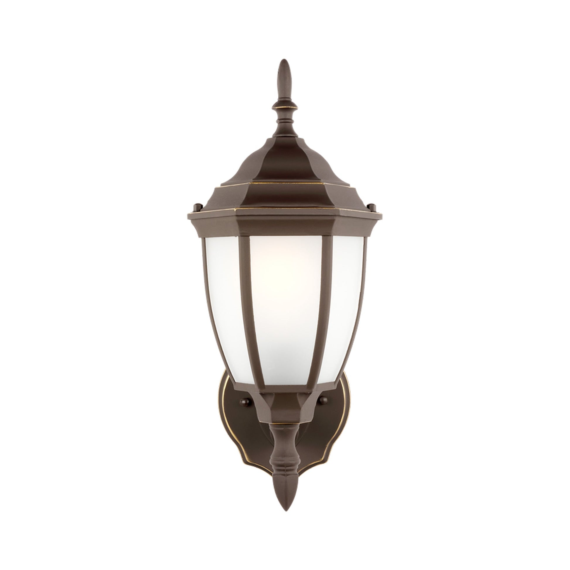 Bakersville Outdoor Oval Glass Wall Light in Antique Bronze (Satin Etched ).